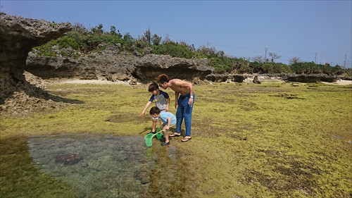 21日・27度だったので庭遊びから海へ！